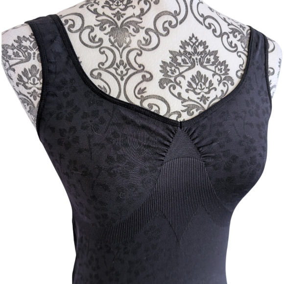 Shape Wear Camisole Fairy Grunge Goth Y2K Women S Black Floral Stretch Wireless - Picture 6 of 11